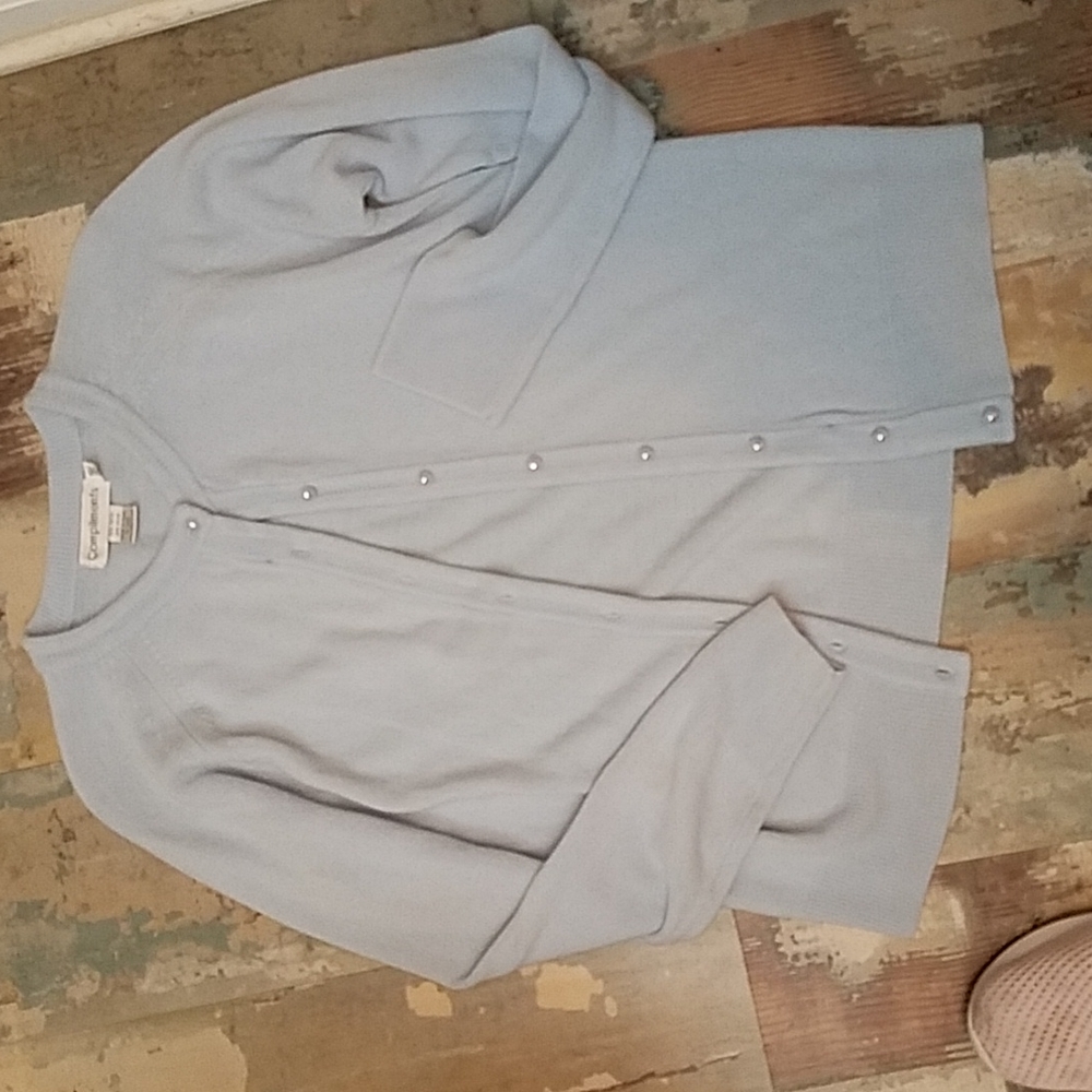 Women's button-up cardigan light blue by complements size small